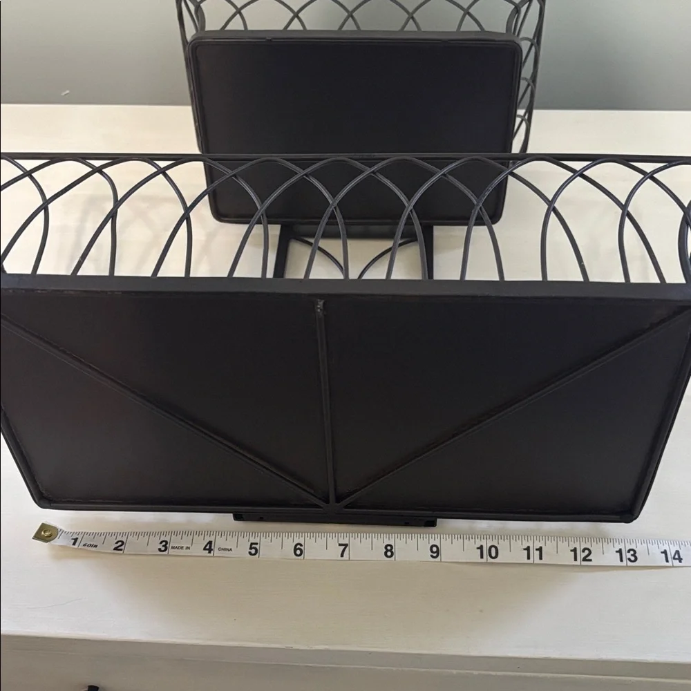 Southern Living At Home Farmhouse Tiered Basket SLAH Metal Country Cozy Cottage